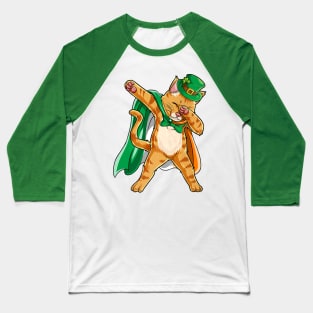 Dabbing Cat St Patricks Day Boys Leprechaun Irish Baseball T-Shirt